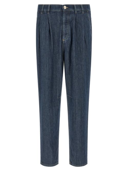 Straight-Leg Cotton Denim Jeans — Blue