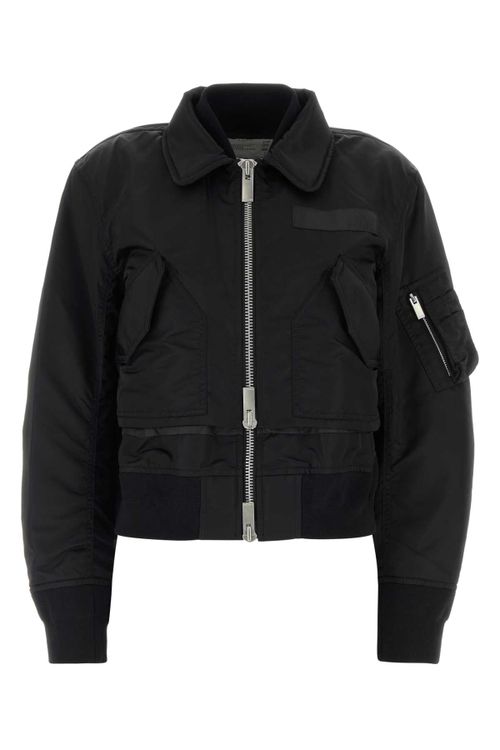 Twill Bomber Jacket — Black