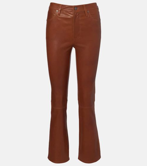 Reboot Crop leather bootcut pants