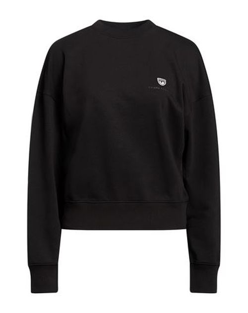 Woman Sweatshirt Black Size L Cotton, Polyester