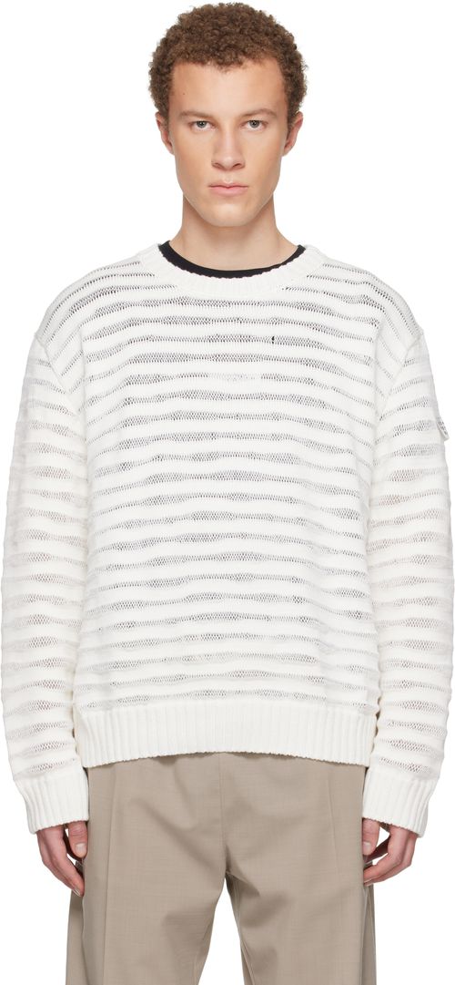 Off-White Open-Knit Stripe Sweater