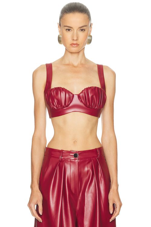 Rowen Rose Sleeveless Bralette Top in Bordeaux - Wine. 40 also