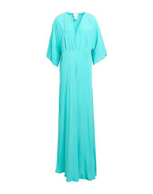 Woman Maxi dress Turquoise Size 4 Acetate, Silk