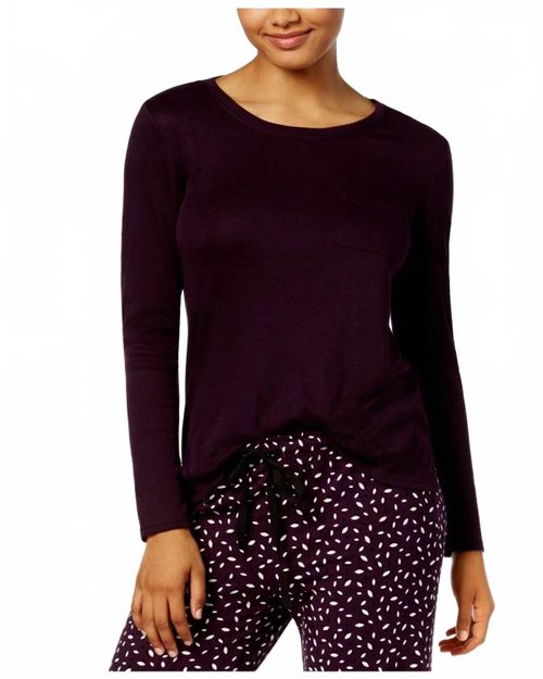 Scoop Neck Pajama Top In Alf Dark Fig