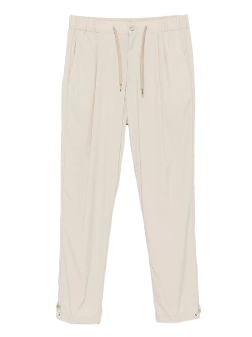 Drawstring Pleated Trousers — Beige