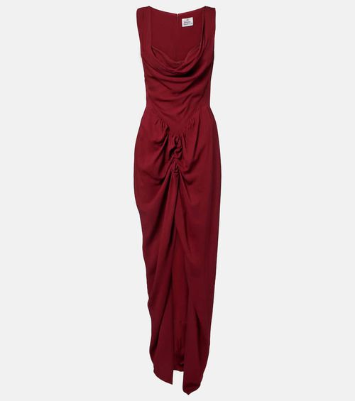 Panther draped crêpe gown