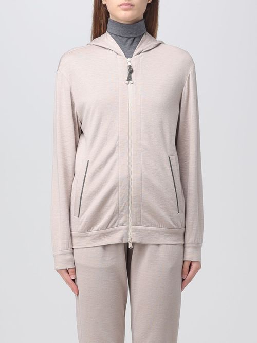 Sweatshirt in cotton and silk blend and Precious detail