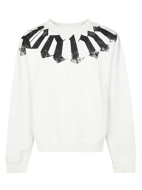 White Logo Crew Neck Sweatshirt