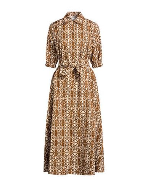 Woman Midi dress Brown Size 0 Cotton