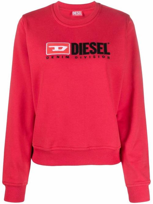 Embroidered-logo crew neck sweatshirt
