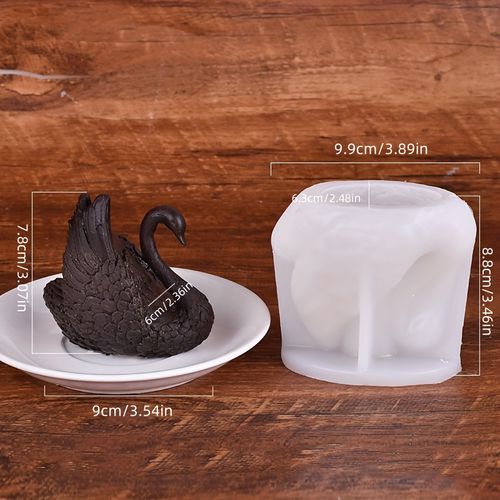 TEMU 3d Swan-shaped Silicone Mold For Mousse Cake, Chocolate, Jelly, And Aromatherapy Candles - French Baking Design, Ideal For Eid Ul Adha