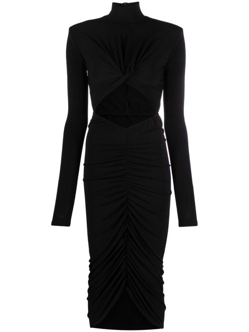 Kim ruched cut-out midi dress - Black