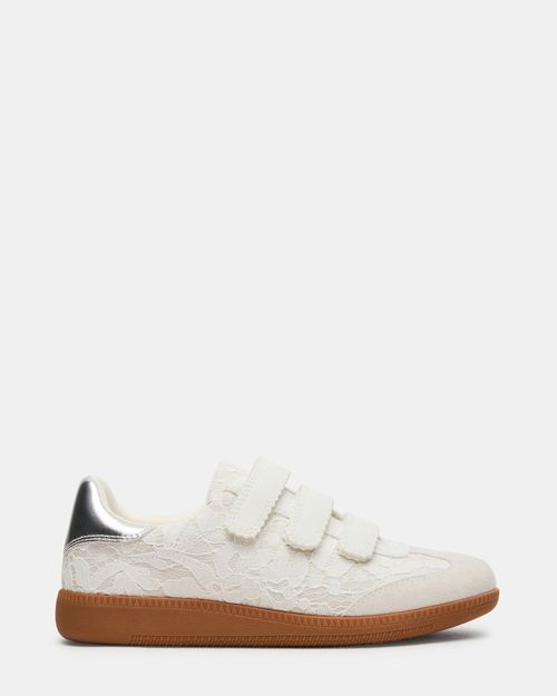 Steve Madden Women's Momentum Low-Top Sneakers - White Lace - - Leather