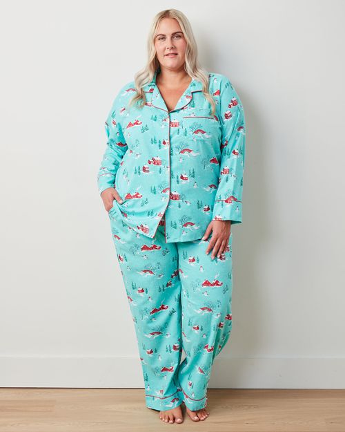 Winter Wonderland - Tall Lightweight Flannel Long PJ Set - Snow Day - Printfresh