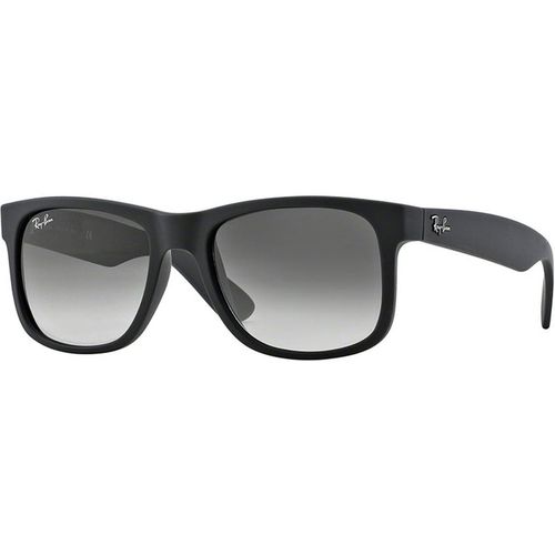 Ray - Ban Man Ray - Ban RB4165 JUSTIN 601/8G Sunglasses Injected Black Grey Squared Normal Shaded