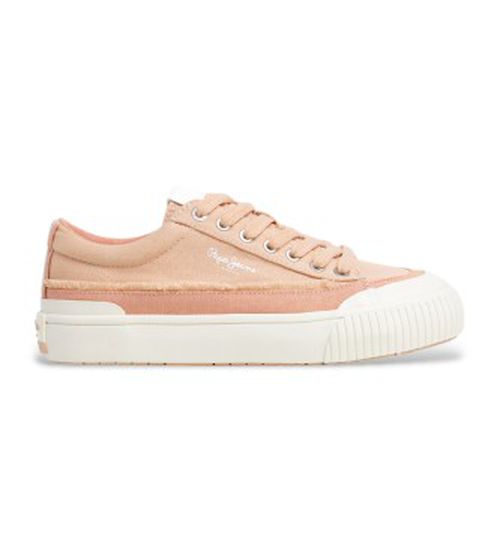 Pepe Jeans for woman. PLS31589 Ben Fresh orange trainers (41), Flat, Laces, Casual, Sustainable