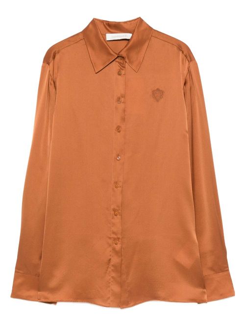 Embroidered silk shirt