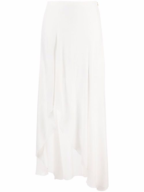 Asymmetric long skirt - White