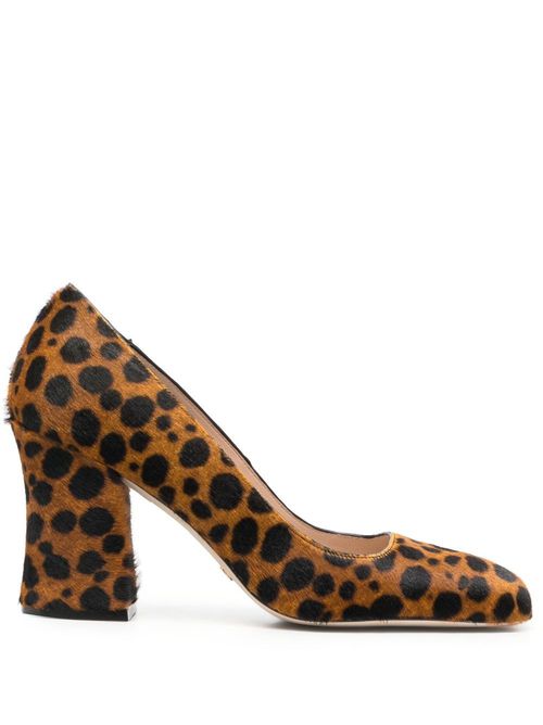 Curveblock leopard-print pumps - Brown