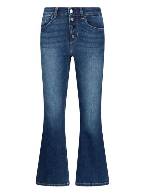 Jewelled-buttons jeans - Blue