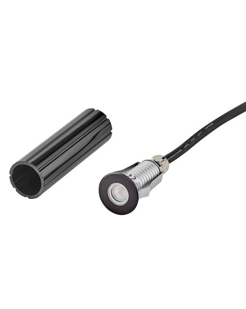 Stainless Steel Black LED Button Light from the Sparta - Dot Collection