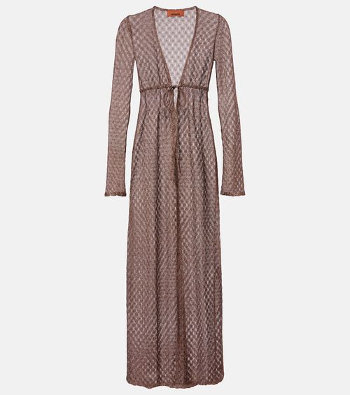 Sheer lamé beach cover-up