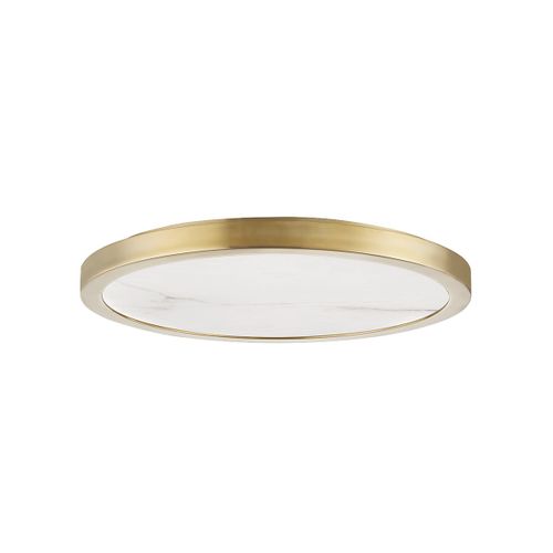 Aged Brass LED Flush Mount from the Woodhaven Collection