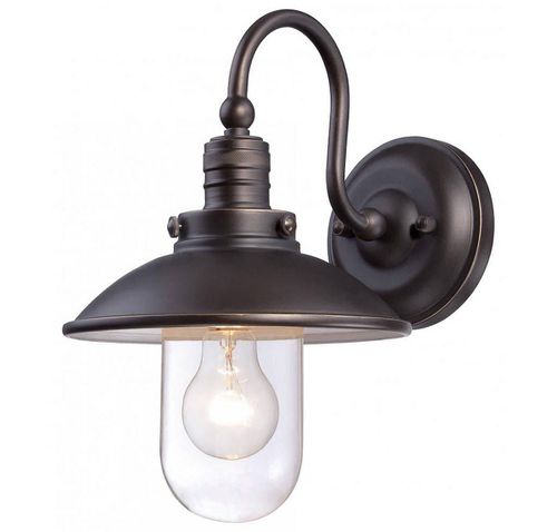The Great Outdoors Downtown Edison 13" Outdoor Wall Light in Oil Rubbed Bronze with Gold Highlights - 71163-143C