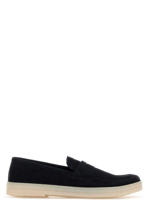 Navy Blue Suede Loafers
