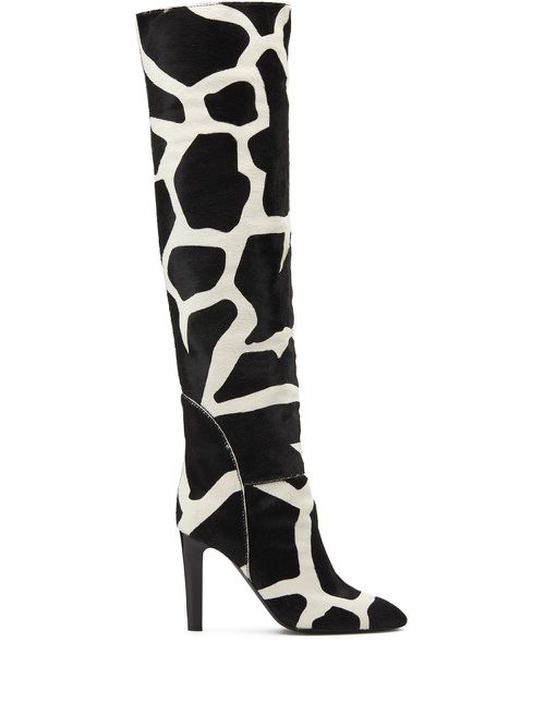 Giraffe print boots - Black