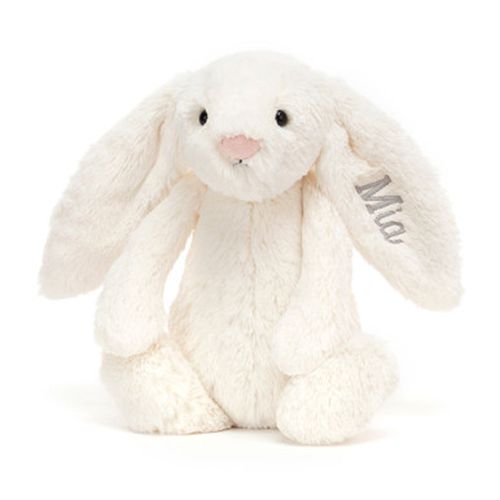 Personalized Bashful Cream Bunny Medium Soft & Plush Mini Purse Children's Stuffed Animal Bag / Accessory Cute Gift For All Ages Best For Babies, Kids
