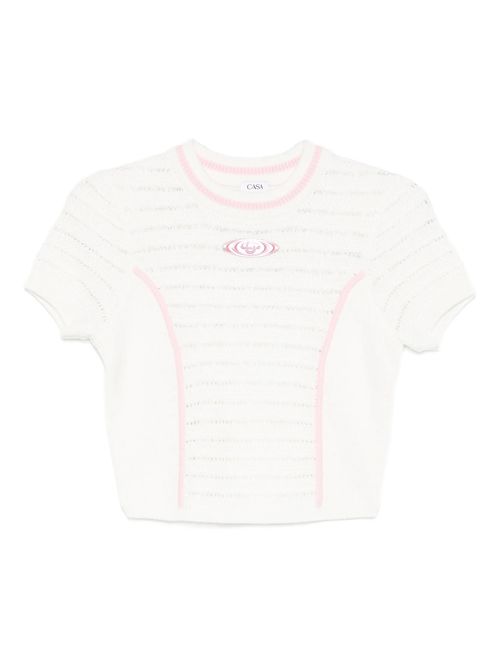 Crop Top with Front Logo Trim Detail