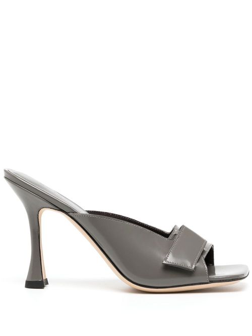 Olivia 100mm mules - Grey