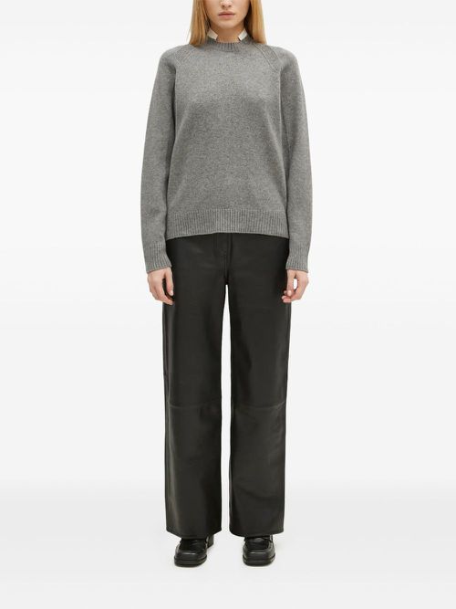 Raglan-sleeve button-detail jumper - Grey