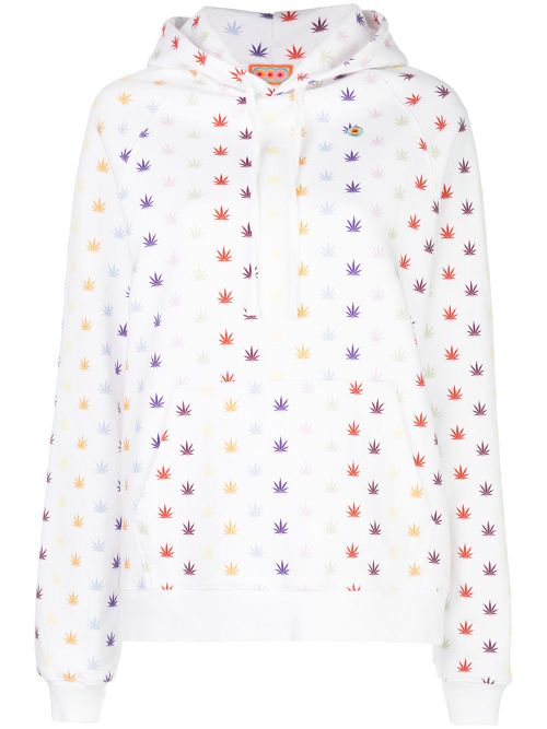 Weed print hoodie - White