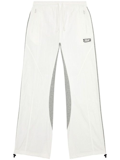 Logo-patch panelled track pants - White