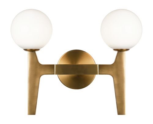 Aged Gold Brass LED Wall Sconce from the Scriben Collection