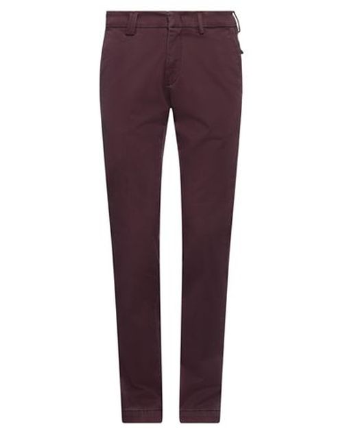 Man Pants Burgundy Size 29 Cotton, Elastane