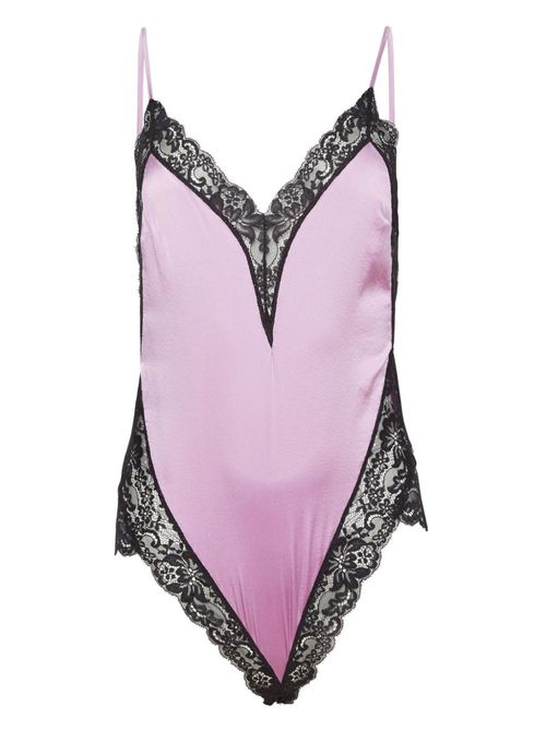Venus lace-detail bodysuit - Purple