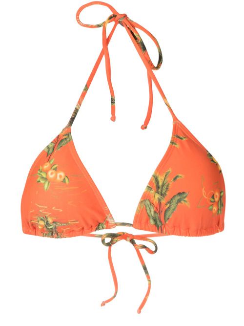 Lido triangle-cup bikini top - Orange