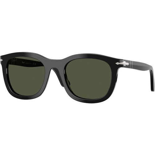 Persol Unisex Persol PO3395S 95/31 Occhiali da sole Acetato Nero Verde Pantos Normale