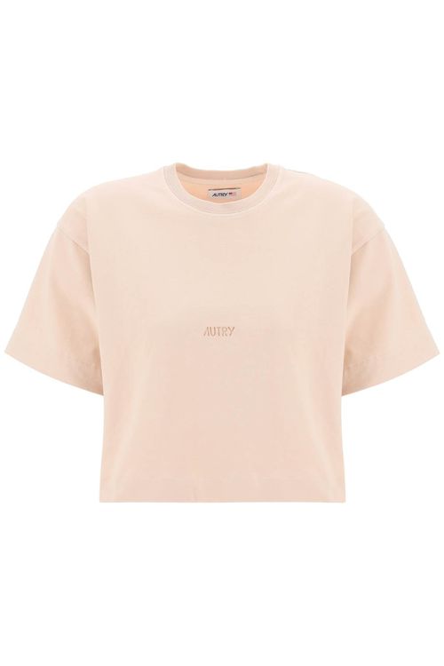 -T Shirt Boxy Con Logo Impresso-Donna