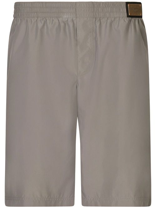 Logo-patch detail swim shorts - Grey