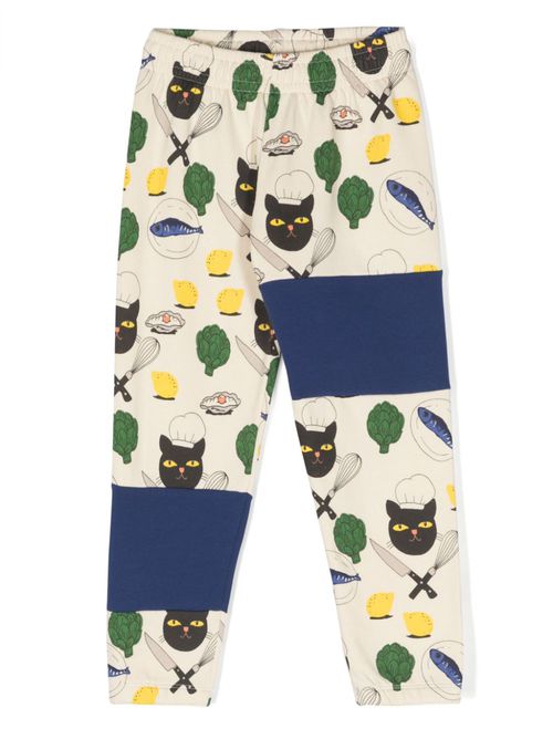 Chef Cat graphic-print track pants - Neutrals