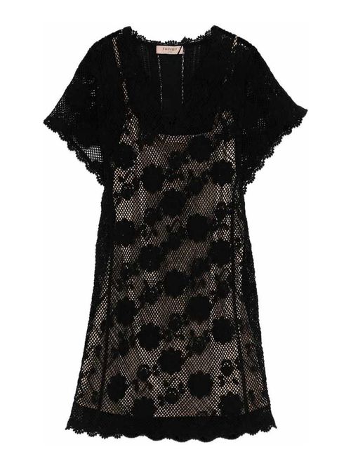Black Short Lace Dress With Slip Lining