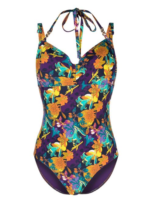 Acapulco plunge balcony swimsuit - Purple