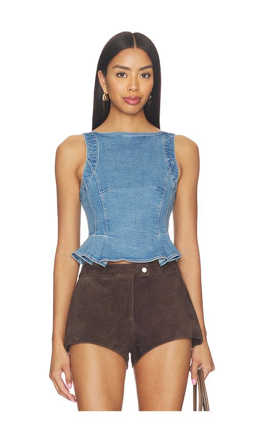 Free People Sunfaded Denim Top in Blue. XL. Also in L, M