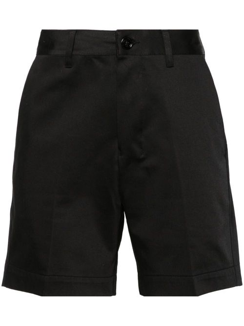 Mid-rise cotton bermuda shorts - 001 BLACK
