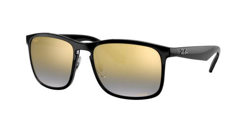 Ray-Ban Man Sunglass RB4264 Polarized+ Lenses - Frame color: Black, Lens color: Blue & Gold Polarized