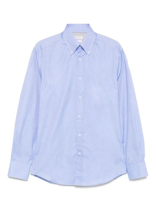 Cotton Button-Down Shirt — light blue